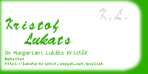 kristof lukats business card