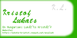 kristof lukats business card